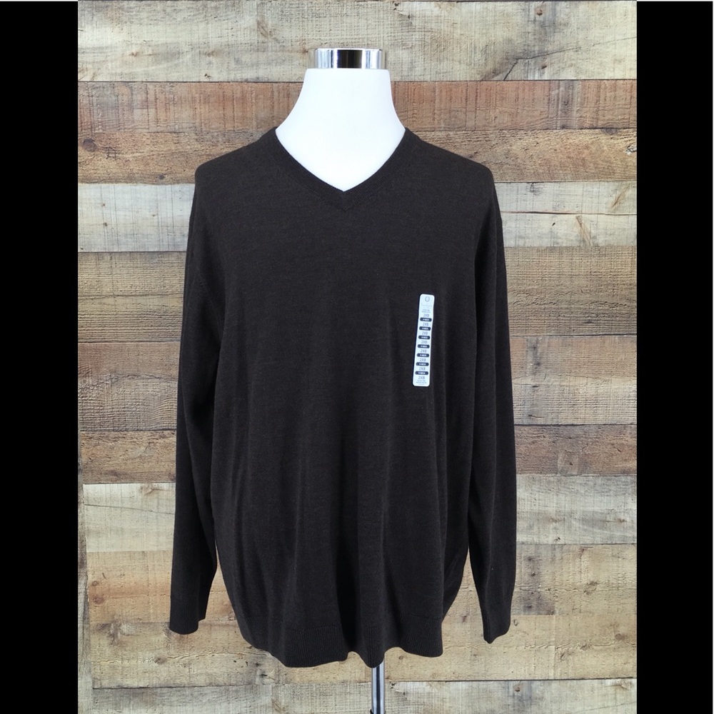 NWT Turnbury Biella Yarn Mens Sweater Sz 2XB Brown‎